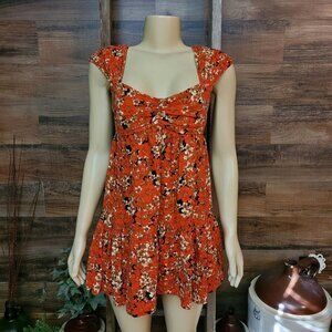 Free People Pattern Play Mini Dress XS Floral Coquette Ethereal Country Girl